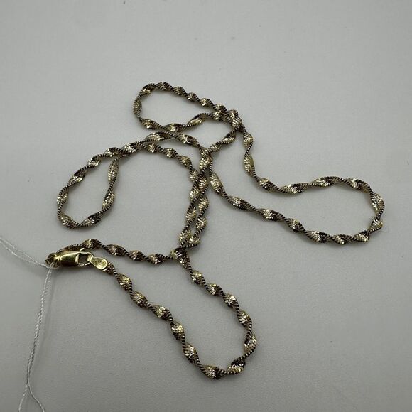 19” gold vermeil over sterling silver twist chain stamped Italy 925 - Picture 4 of 11